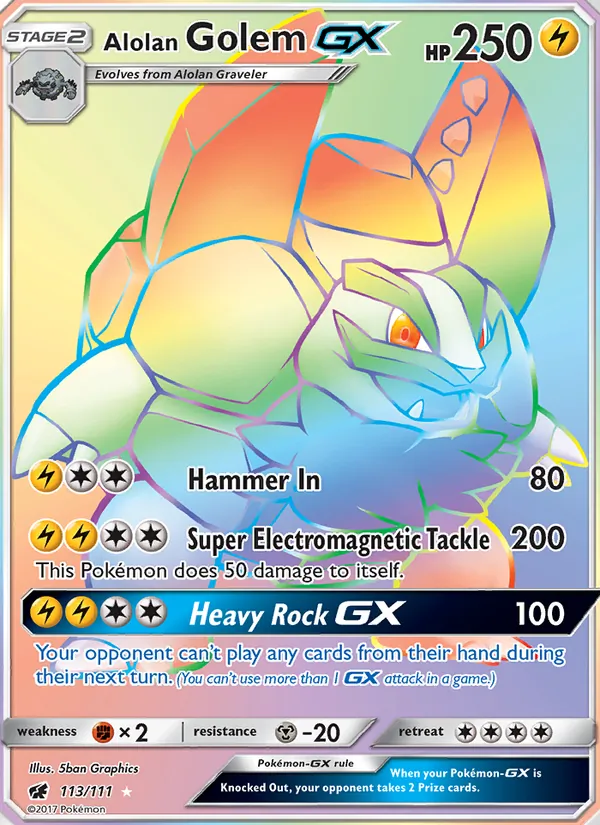 Alolan Golem GX, Crimson Invasion 113/111