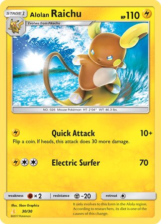 Alolan Raichu, SM trainer Kit (Alolan Raichu) 030/030