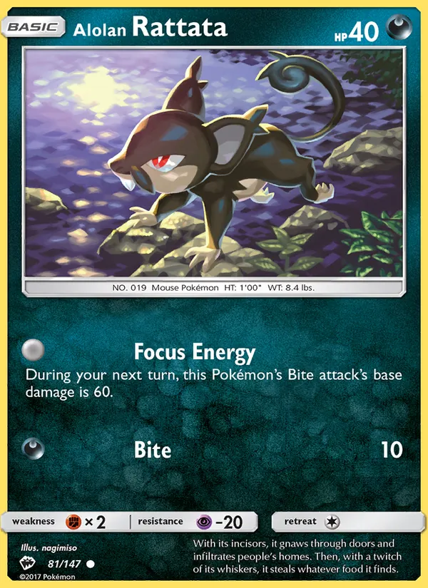 Alolan Rattata, Burning Shadows 081/147
