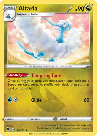 Altaria, Play! Pokémon Prize Pack Series One 106/203