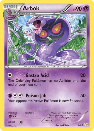 Arbok, XY trainer Kit (Noivern) 003/030