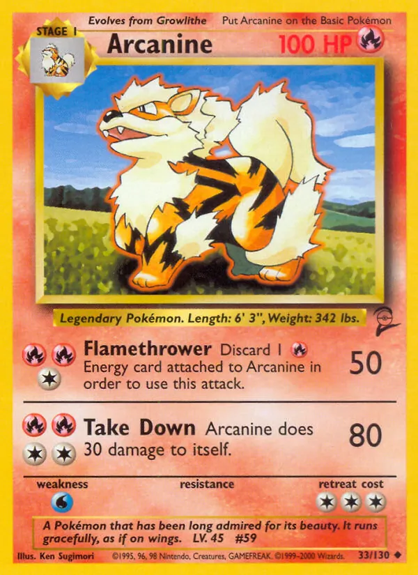 Arcanine, Base Set 2 033/130