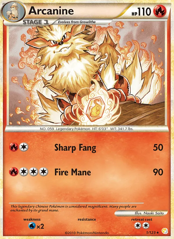 Arcanine, HeartGold & SoulSilver 001/123