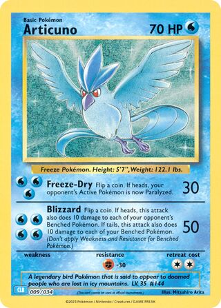 Articuno, Pokémon TCG Classic (Blastoise) 009/034