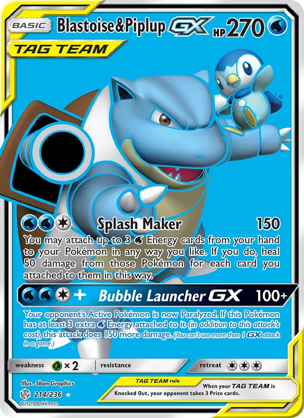 Blastoise & Piplup GX, Cosmic Eclipse 214/236