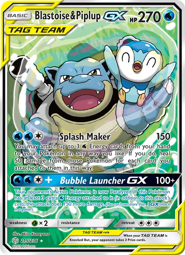 Blastoise & Piplup GX, Cosmic Eclipse 215/236