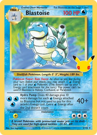 Blastoise, Celebrations 002/102