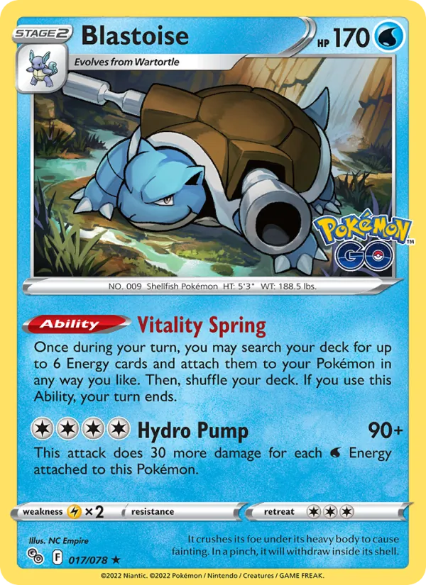 Blastoise, Pokémon GO 017/078