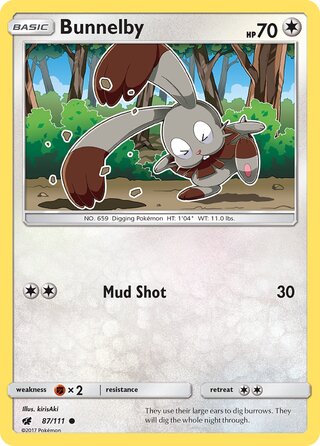 Bunnelby, SM Trainer Kit (Alolan Ninetales) 087/111