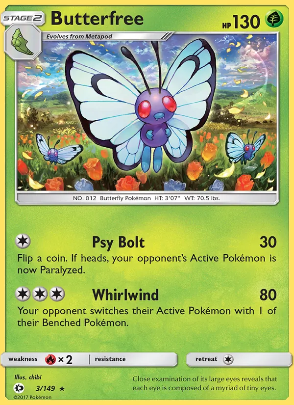 Butterfree, Sun & Moon 003/149