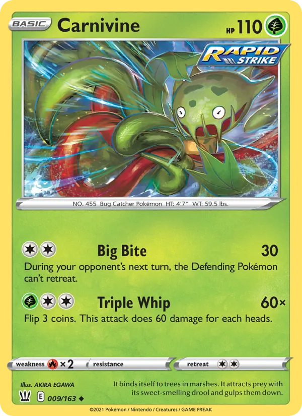Carnivine, Battle Styles 009/163