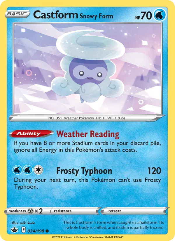 Castform Snowy Form, Chilling Reign 034/198