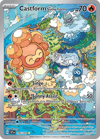 Castform Sunny Form, Surging Sparks 195/191