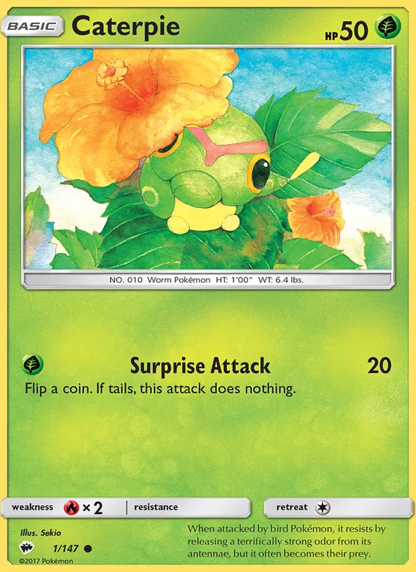 Caterpie, Burning Shadows 001/147