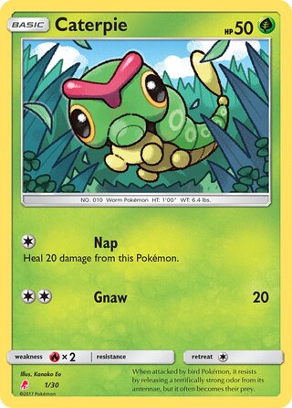 Caterpie, SM trainer Kit (Lycanroc) 001/030
