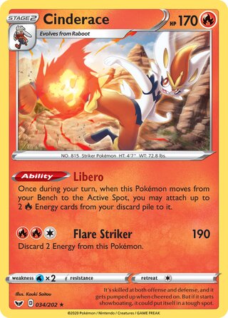 Cinderace, Play! Pokémon Prize Pack Series One 034/202
