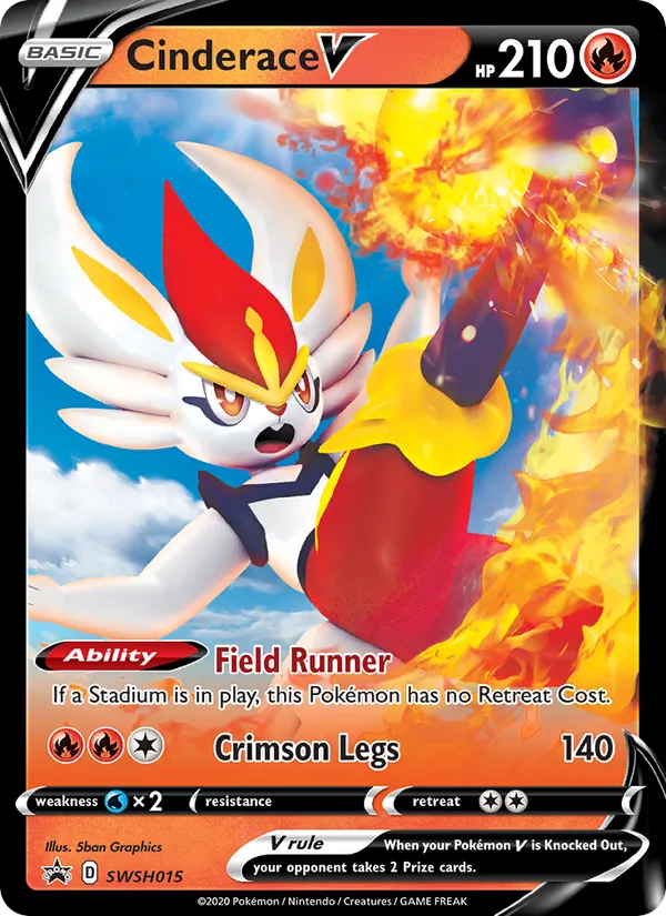Cinderace V, SWSH Black Star Promos SWSH015/307