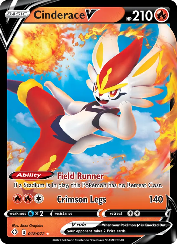 Cinderace V, Shining Fates 018/072