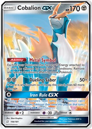 Cobalion-GX, WC Deck 2019 (Perfection) 106/181