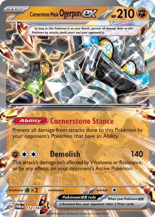 Cornerstone Mask Ogerpon EX, Play! Pokémon Prize Pack Series Six 112/167