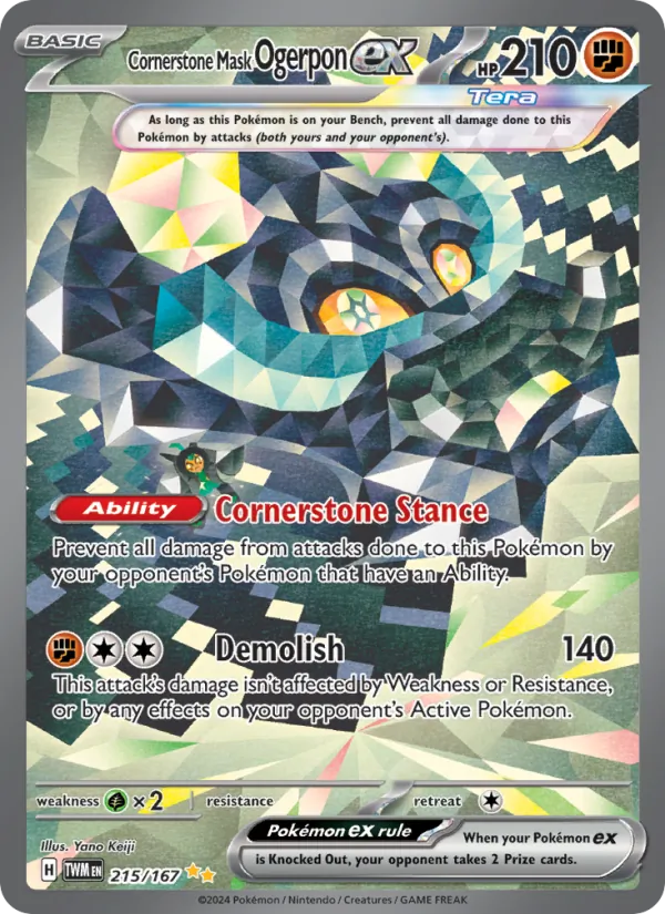 Cornerstone Mask Ogerpon EX, Twilight Masquerade 215/167