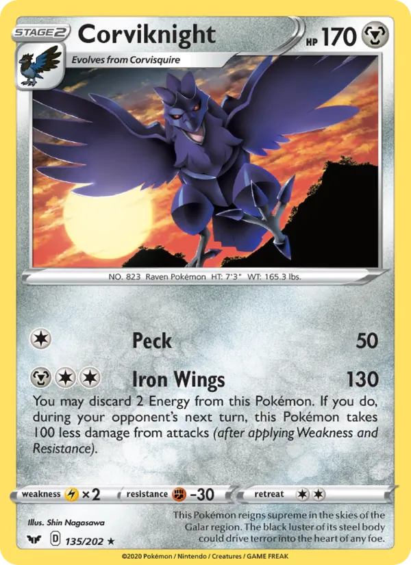 Corviknight, Sword & Shield 135/202