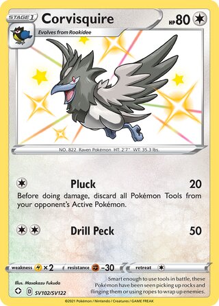 Corvisquire, Shining Fates SV102/SV122
