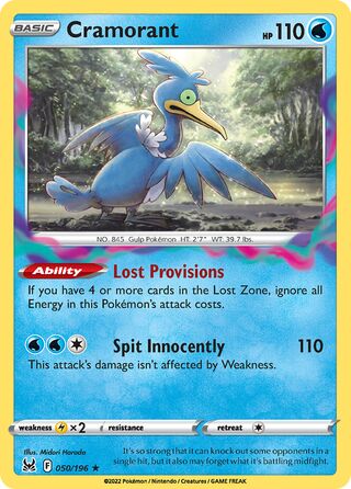 Cramorant, Play! Pokémon Prize Pack Series Three 050/196