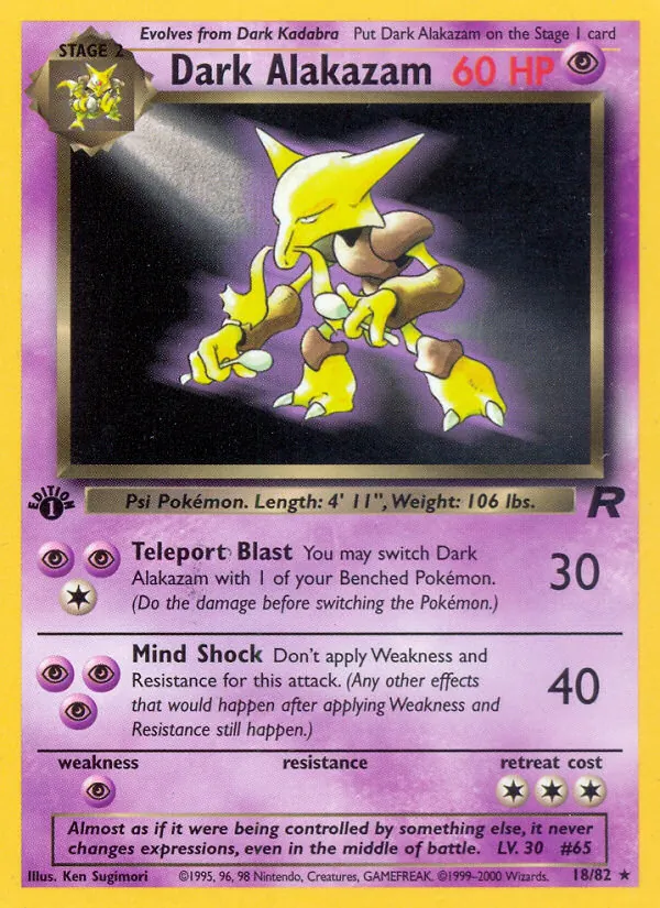 Dark Alakazam, Team Rocket 018/082