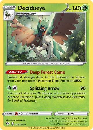 Decidueye, Play! Pokémon Prize Pack Series One 013/189