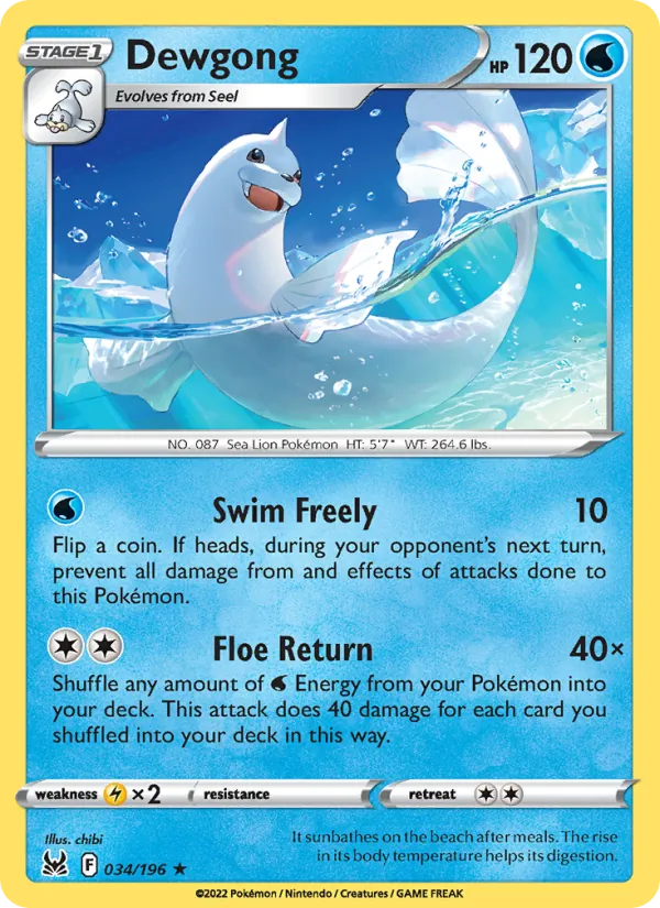 Dewgong, Lost Origin 034/196