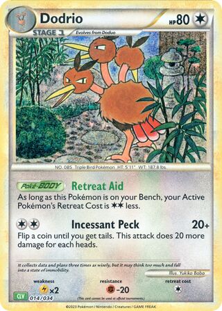 Dodrio, Pokémon TCG Classic (Venusaur) 014/034