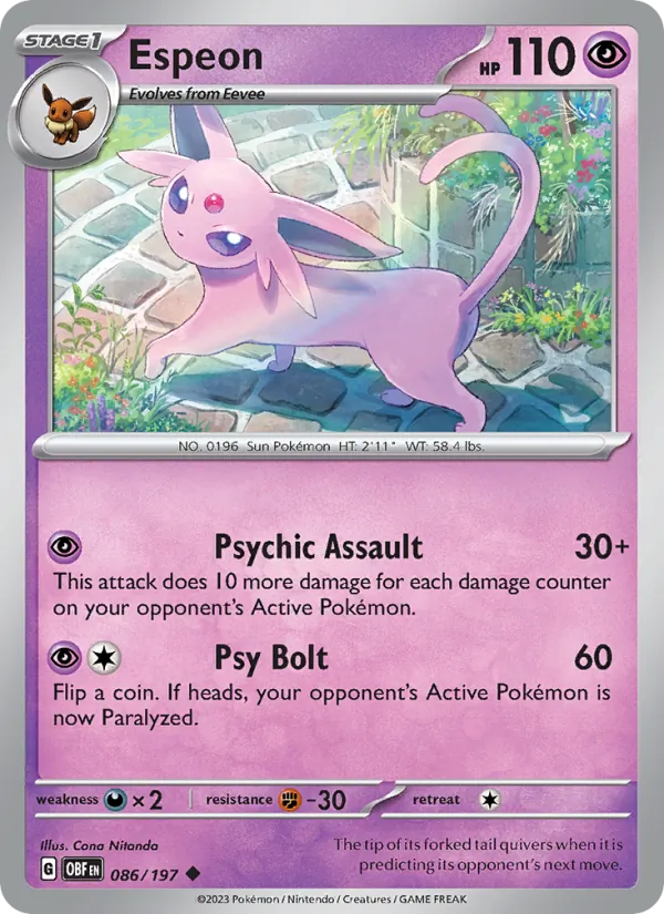 Espeon, Obsidian Flames 086/197