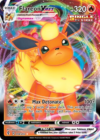 Flareon VMAX, Play! Pokémon Prize Pack Series One 018/203