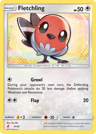 Fletchling, SM trainer Kit (Lycanroc) 011/030