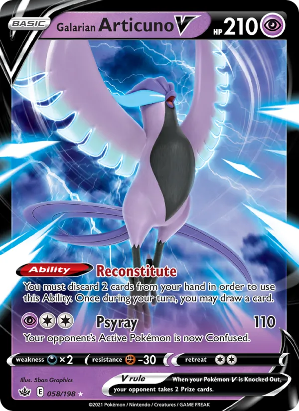 Galarian Articuno V, Chilling Reign 058/198