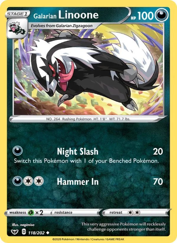 Galarian Linoone, Sword & Shield 118/202