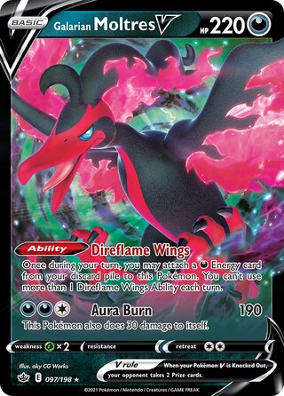 Galarian Moltres V, Play! Pokémon Prize Pack Series One 097/198