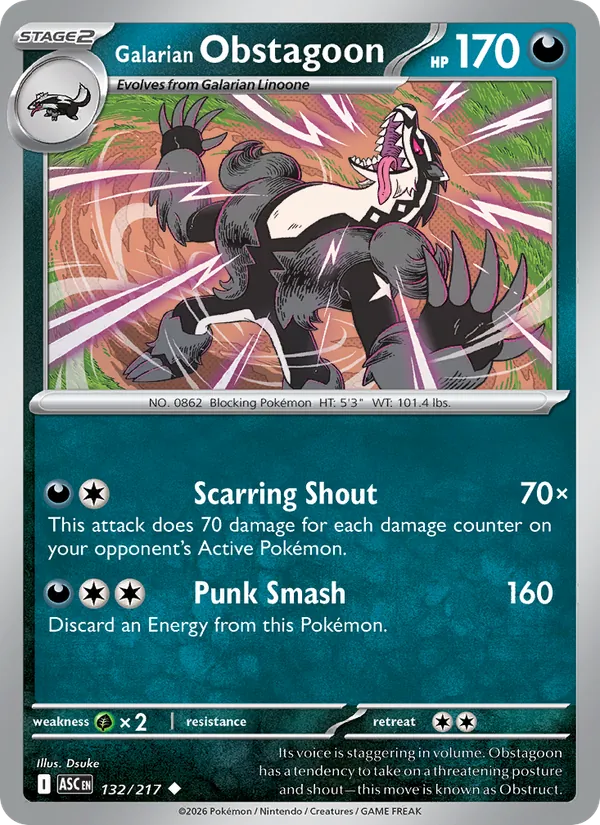 Galarian Obstagoon, Ascended Heroes 132/217