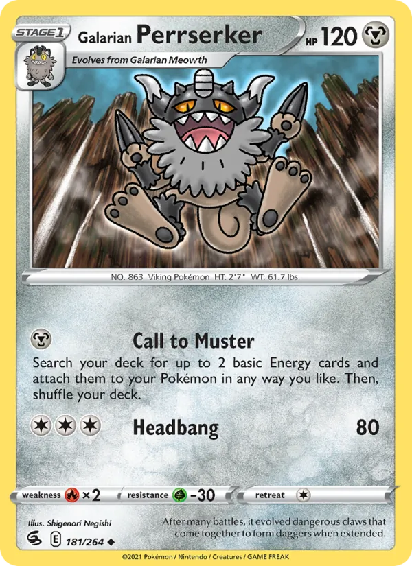 Galarian Perrserker, Fusion Strike 181/264