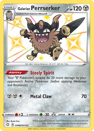 Galarian Perrserker, Shining Fates SV087/SV122