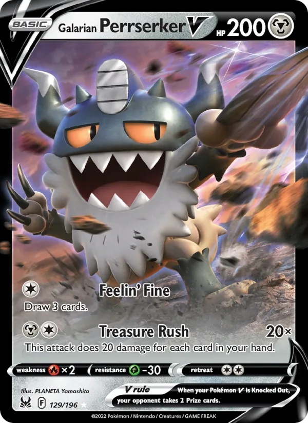 Galarian Perrserker V, Lost Origin 129/196