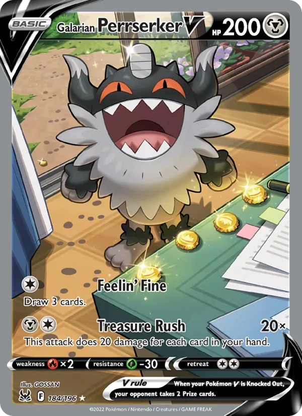 Galarian Perrserker V, Lost Origin 184/196