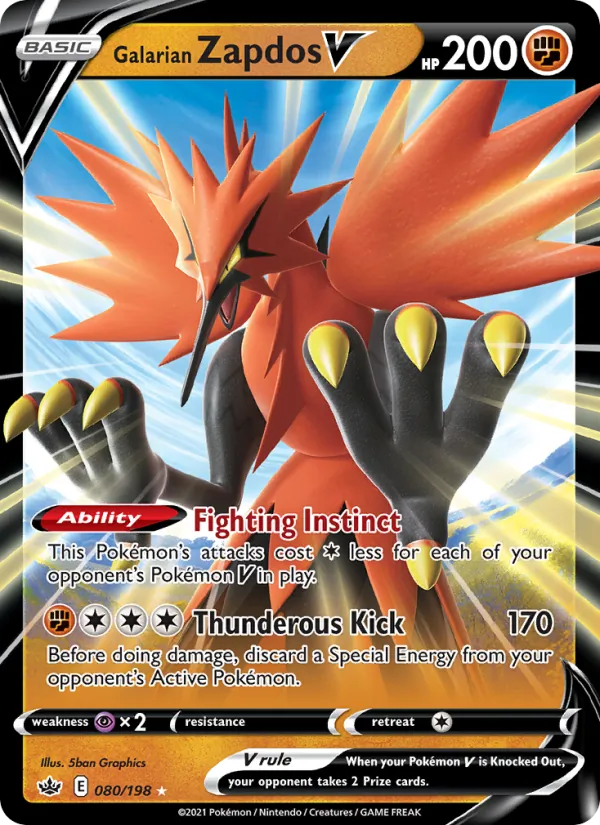 Galarian Zapdos V, Chilling Reign 080/198