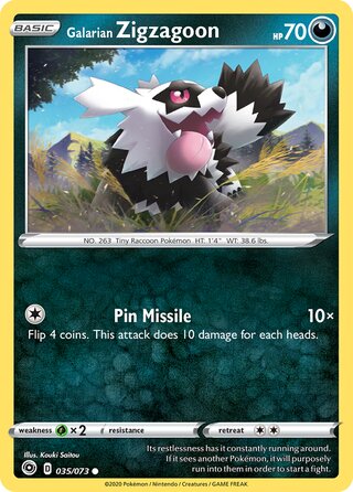Galarian Zigzagoon, Battle Academy 2022 (Eevee) 035/073