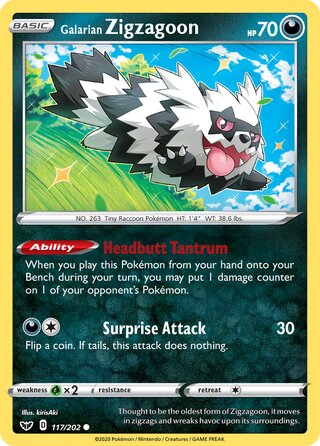Galarian Zigzagoon, Play! Pokémon Prize Pack Series One 117/202