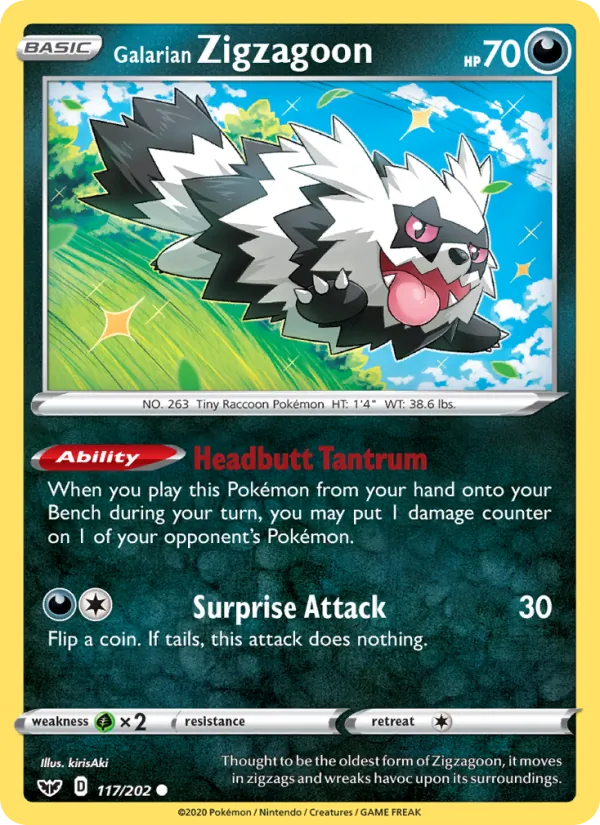 Galarian Zigzagoon, Sword & Shield 117/202