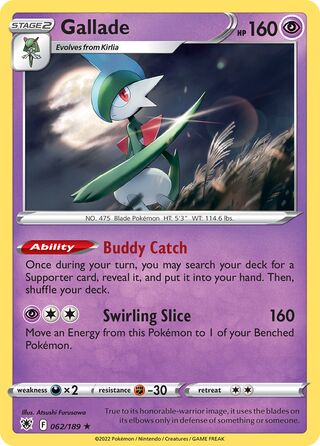 Gallade, Play! Pokémon Prize Pack Series Three 062/189