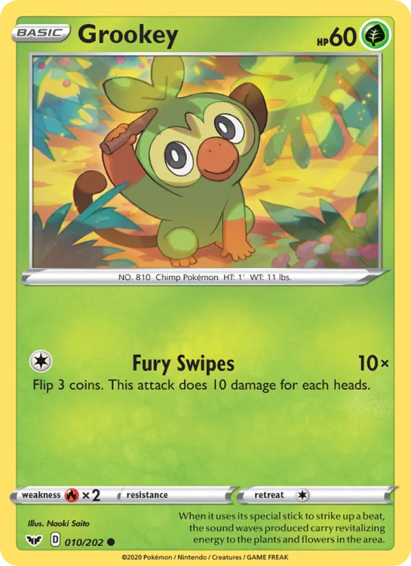 Grookey, Sword & Shield 010/202