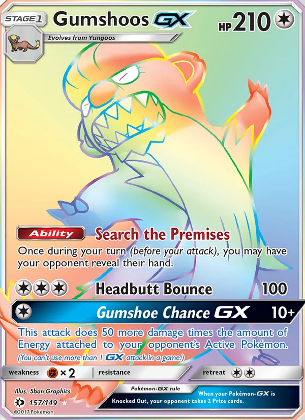 Gumshoos GX, Sun & Moon 157/149